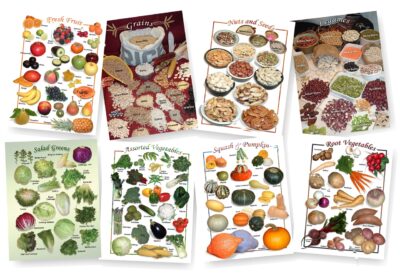 Natural Food Posters (9 x 12) - Variety- Complete set of 8      